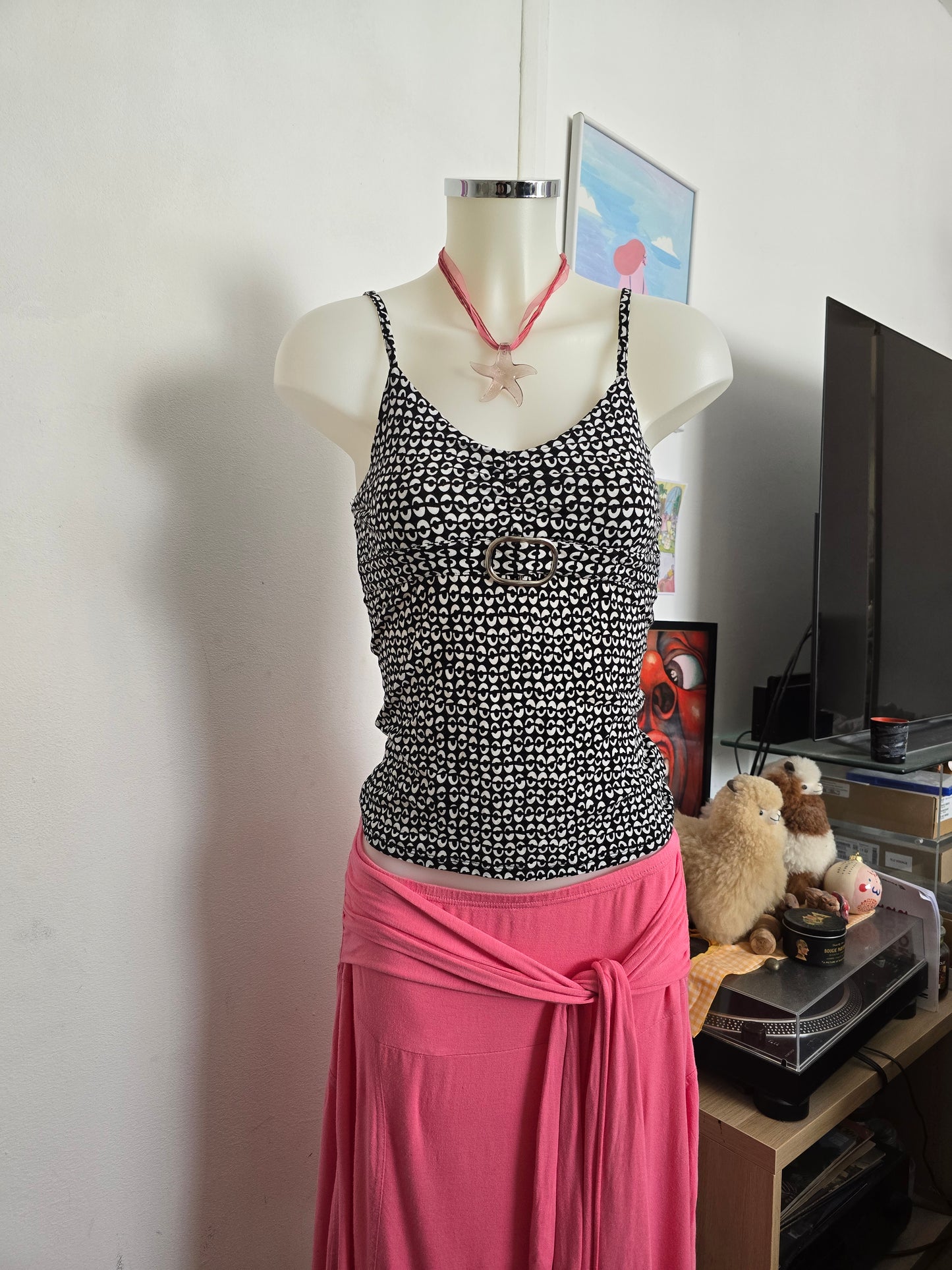 Y2k vintage mcbling printed top