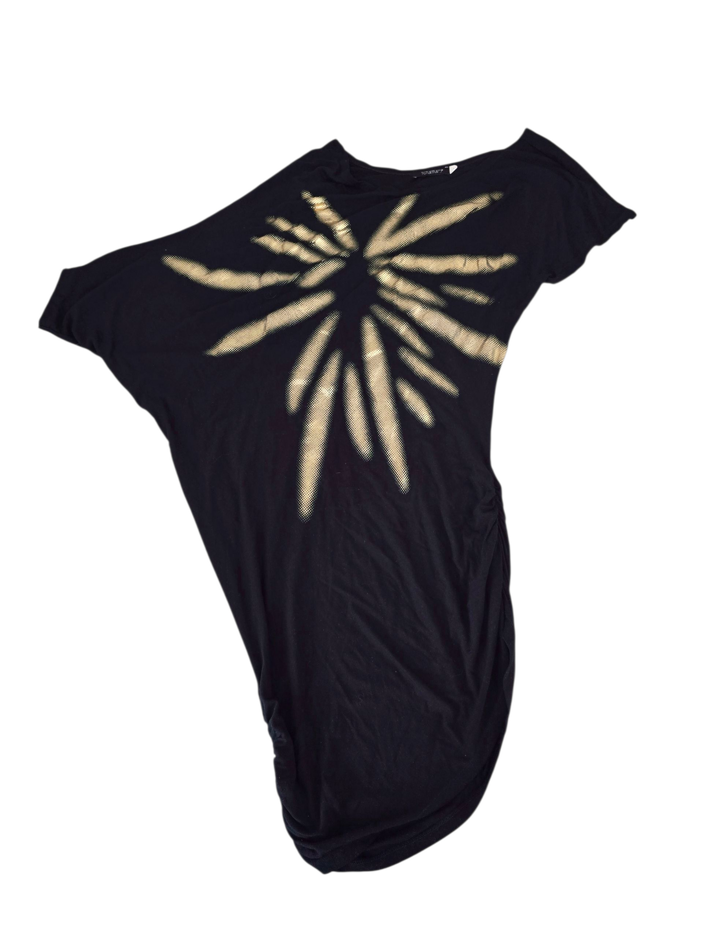 00s vintage indie sleaze asymmetrical batwing dress