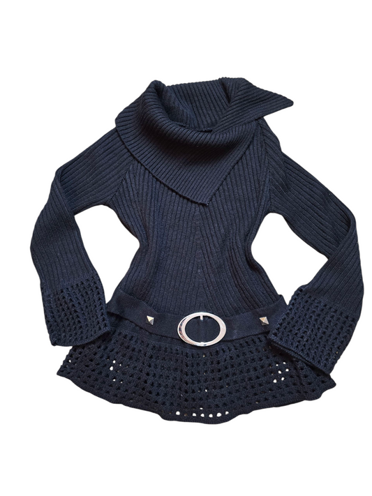 00s vintage dark coquette ribbed sweater