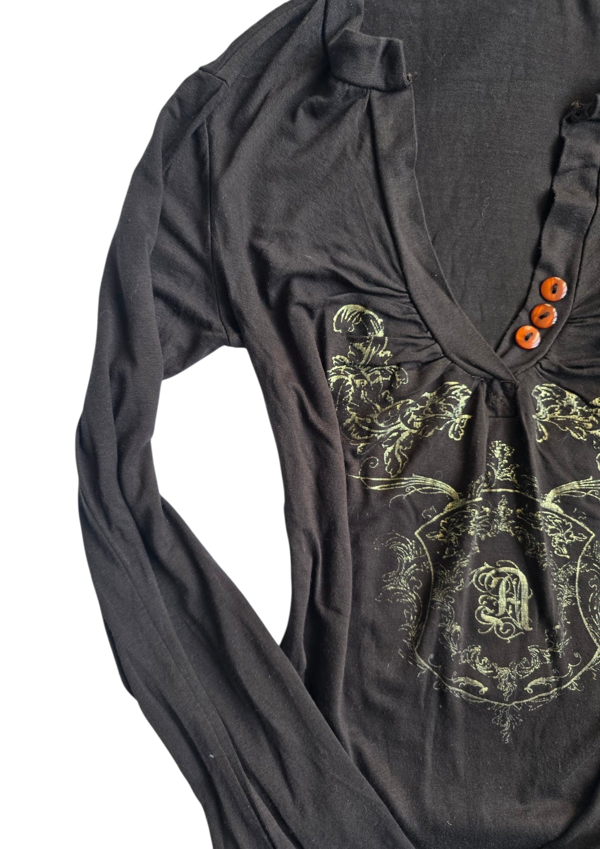 2000s vintage mcbling brown top