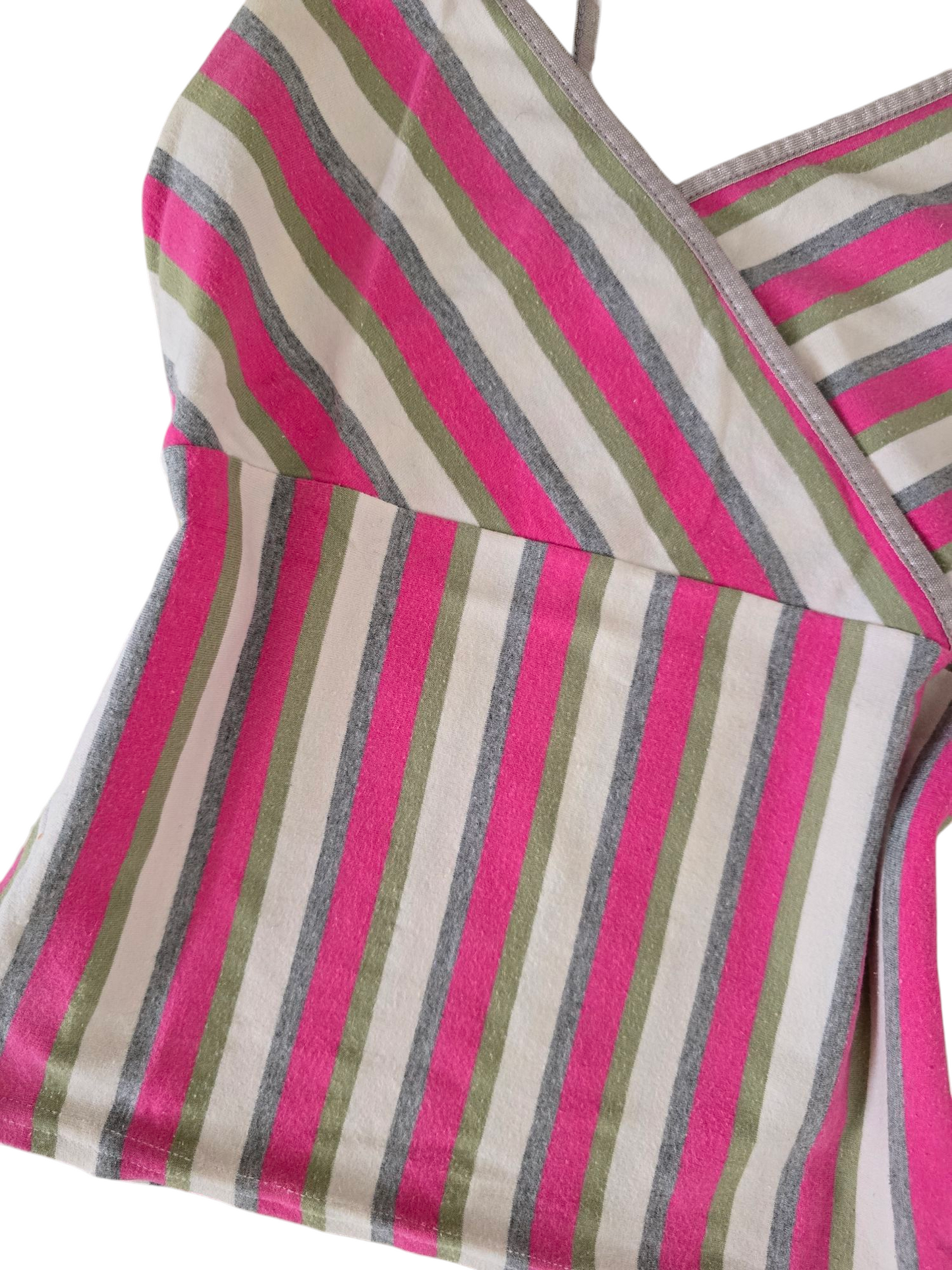 Y2k vintage striped pink backless top