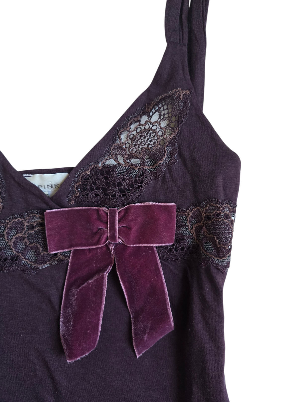 2000s vintage coquette babydoll lace top