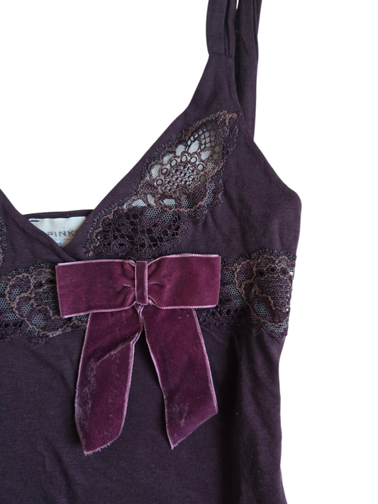 2000s vintage coquette babydoll lace top