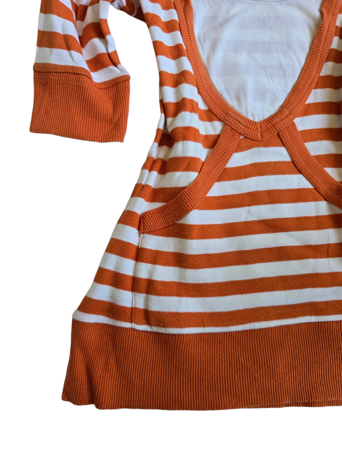 2000s vintage indie sleaze striped fitted top