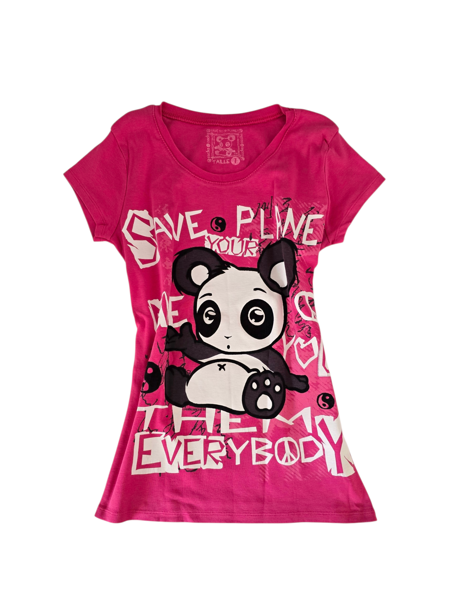 2000s vintage scene printed pink tshirt - zimfriperie
