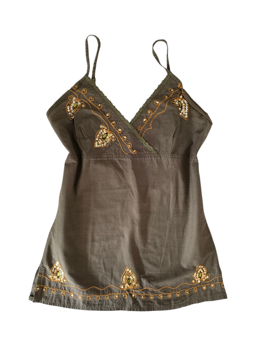 2000s vintage fairy boho sequins babydoll top - zimfriperie