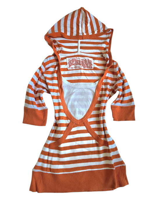 2000s vintage indie sleaze striped fitted top