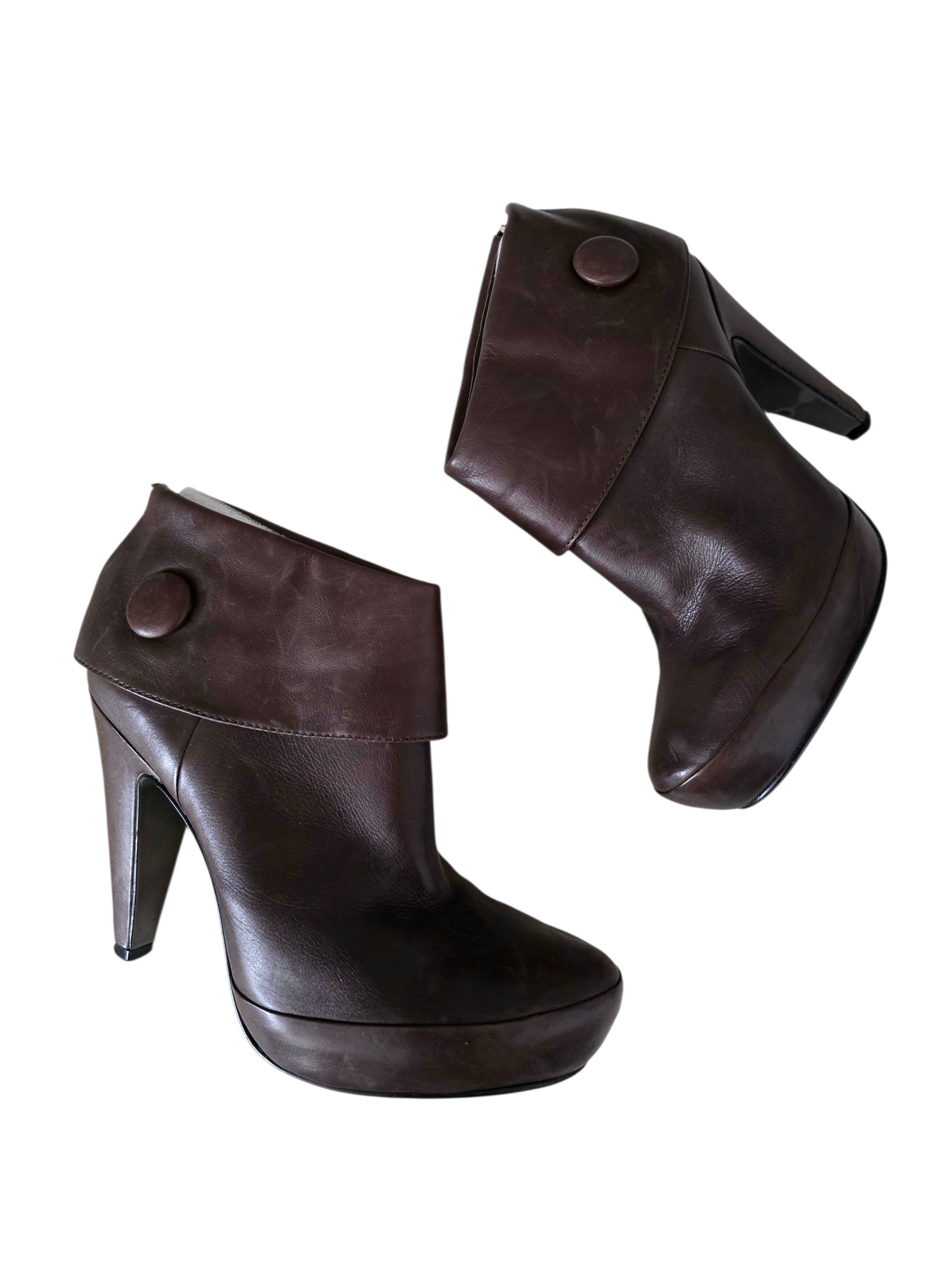 00s vintage indie sleaze button detail platform ankle boots