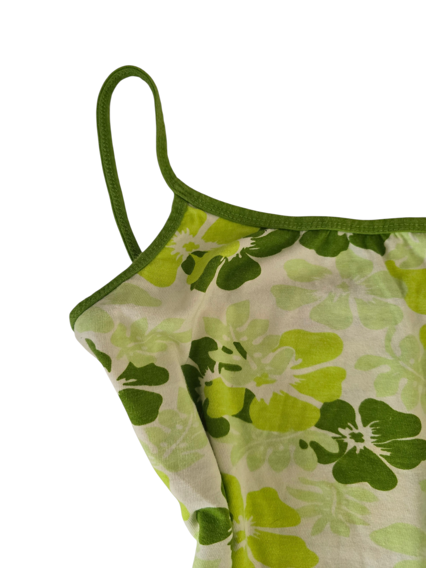 2000s vintage hibiscus tropical green cami top - zimfriperie