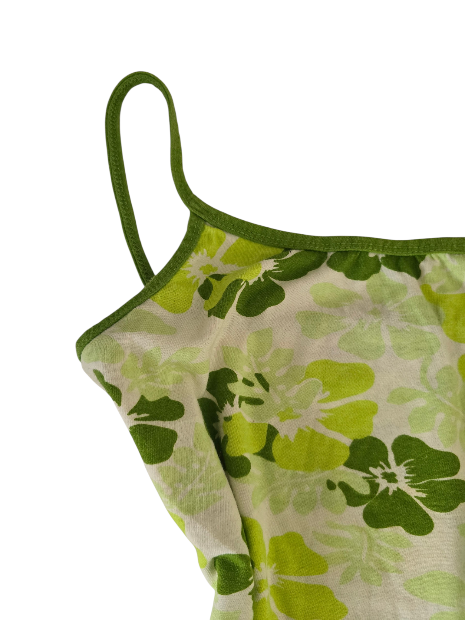 2000s vintage hibiscus tropical green cami top - zimfriperie