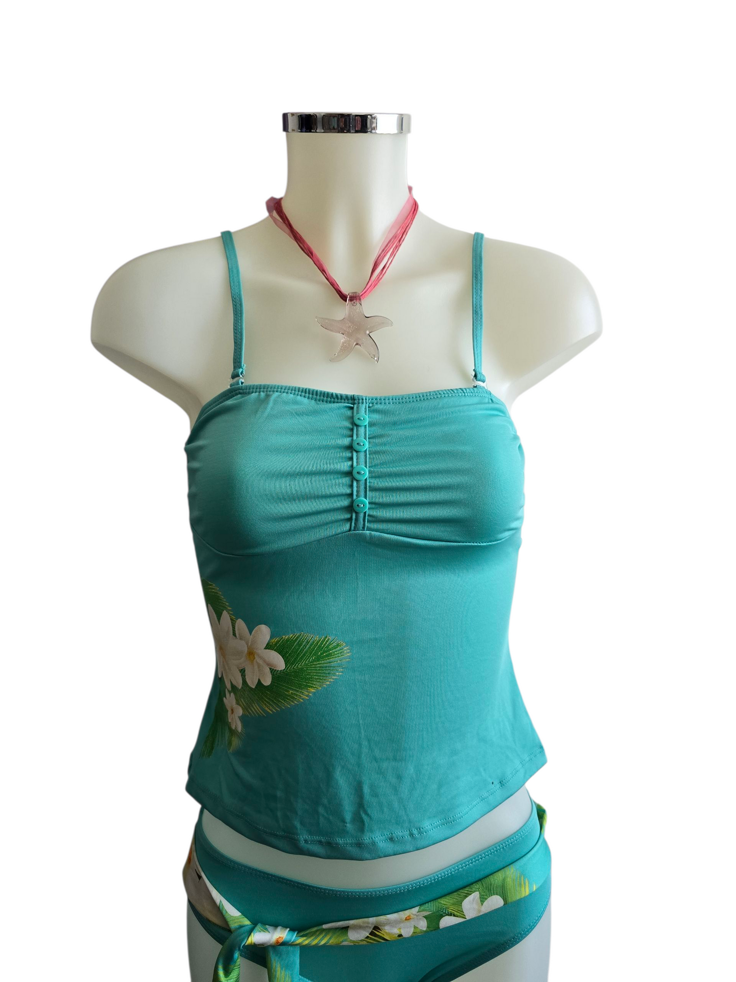 Y2k vintage tropical hibiscus swimsuit