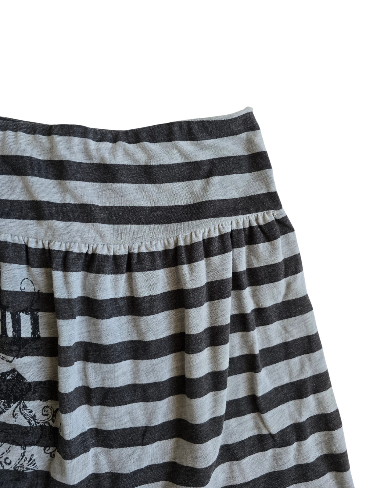 2000s vintage emo scene striped grey skirt