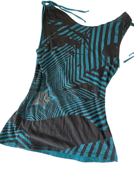 Y2k vintage indie sleaze striped top