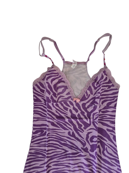 2000s vintage leopard purple scene top