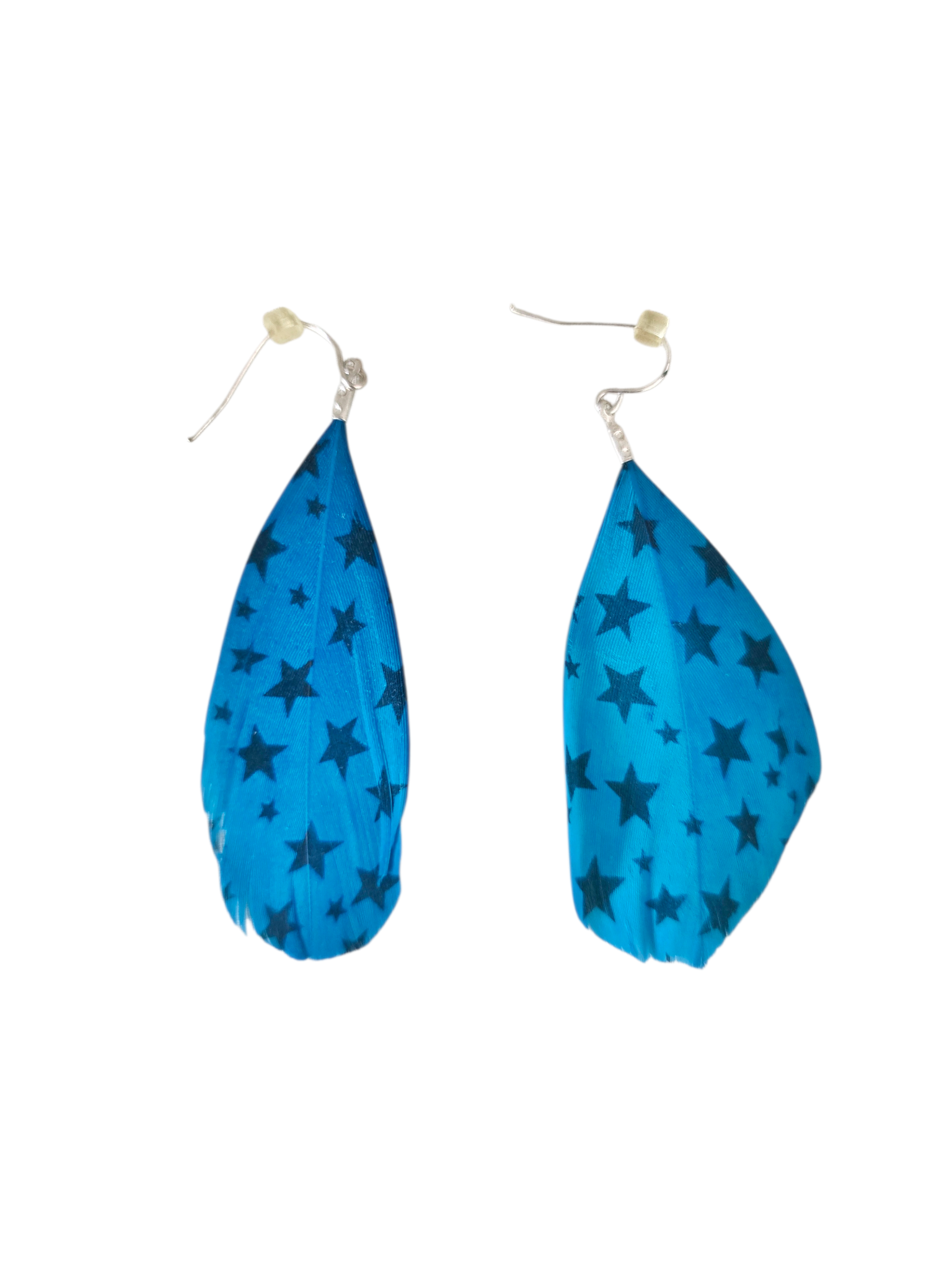 2010s vintage printed stars feathers earring - zimfriperie