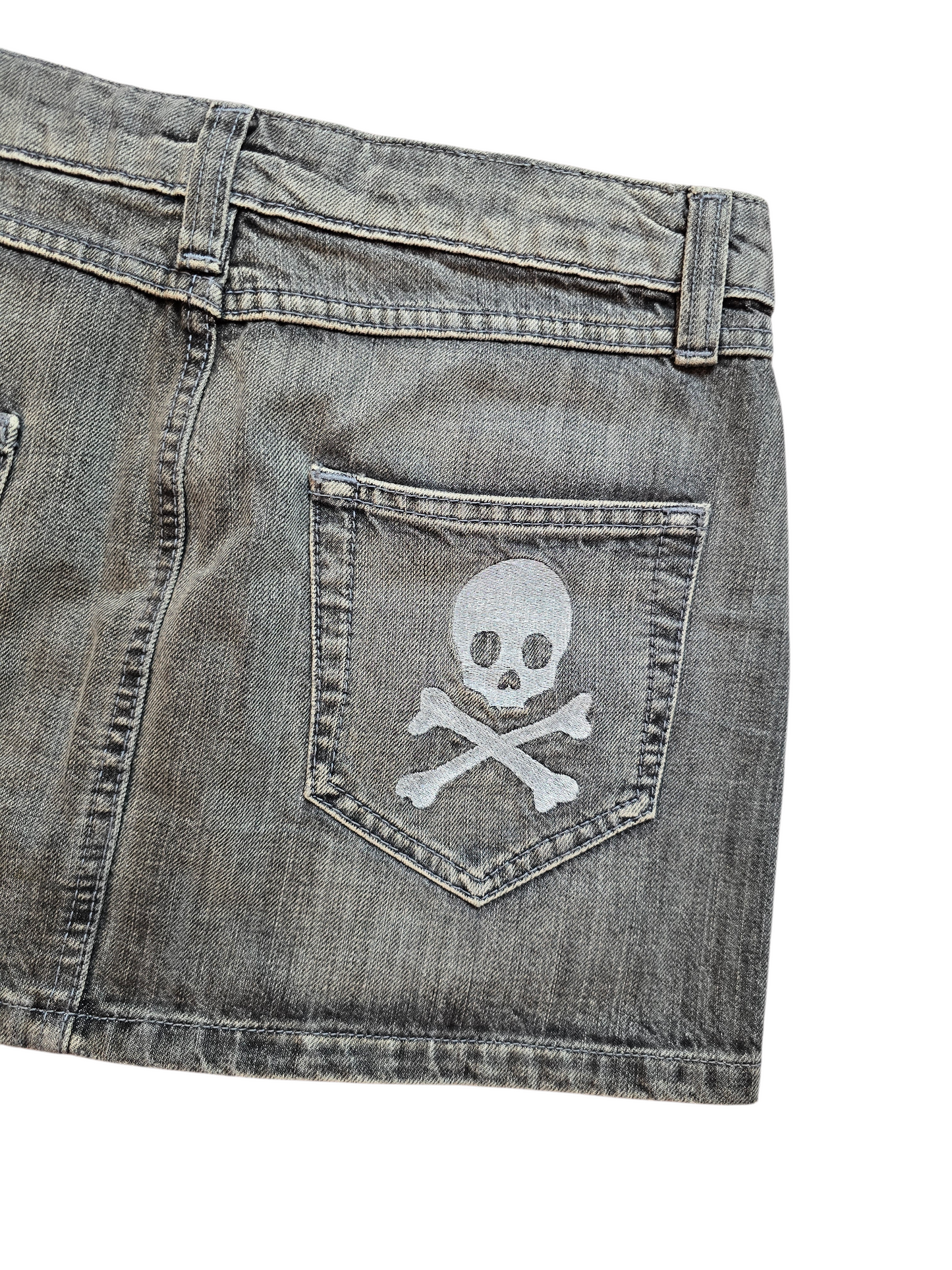 00s vintage denim skull skirt - zimfriperie