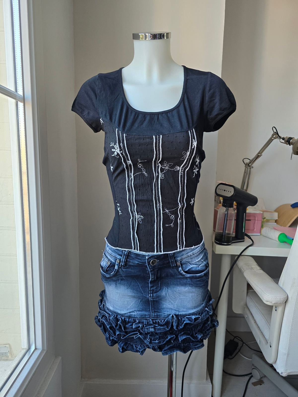 2000s vintage whimsy goth top