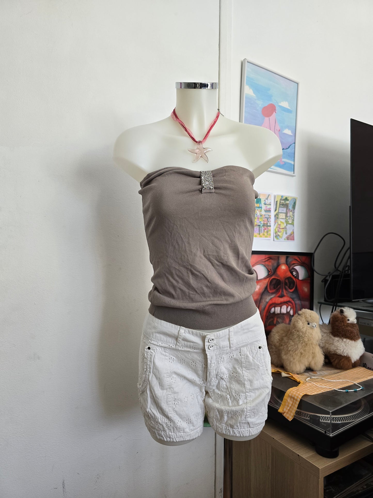 Y2k vintage mcbling off shoulder top