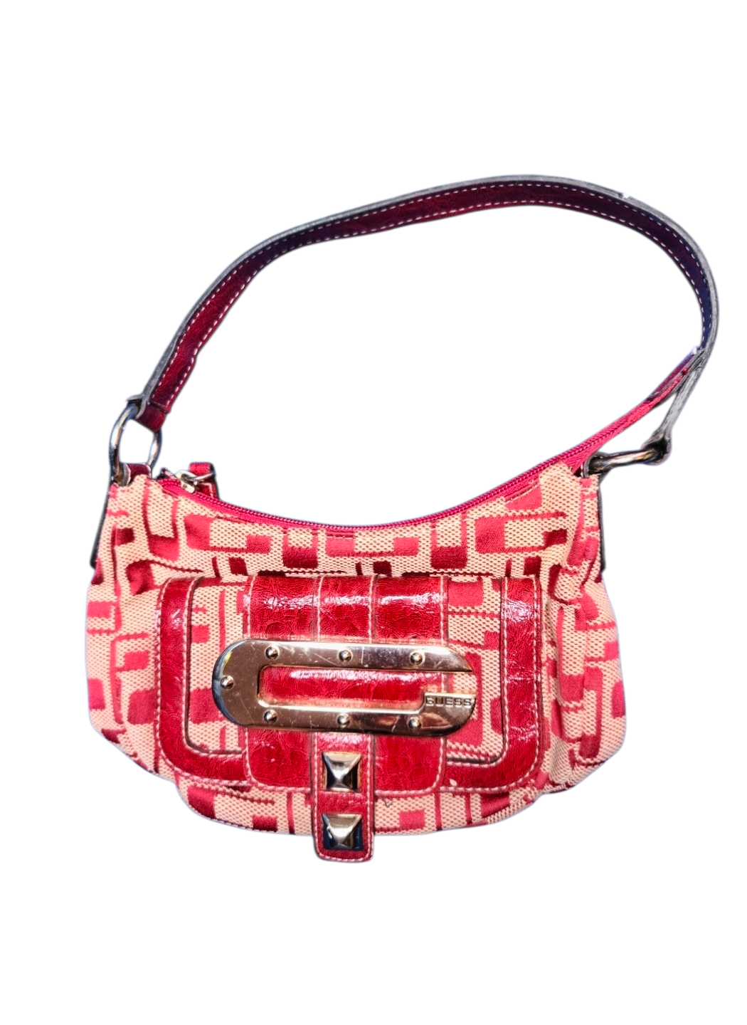 Guess red y2k baguette bag