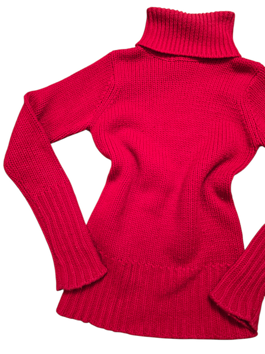 00s vintage red turtleneck sweater