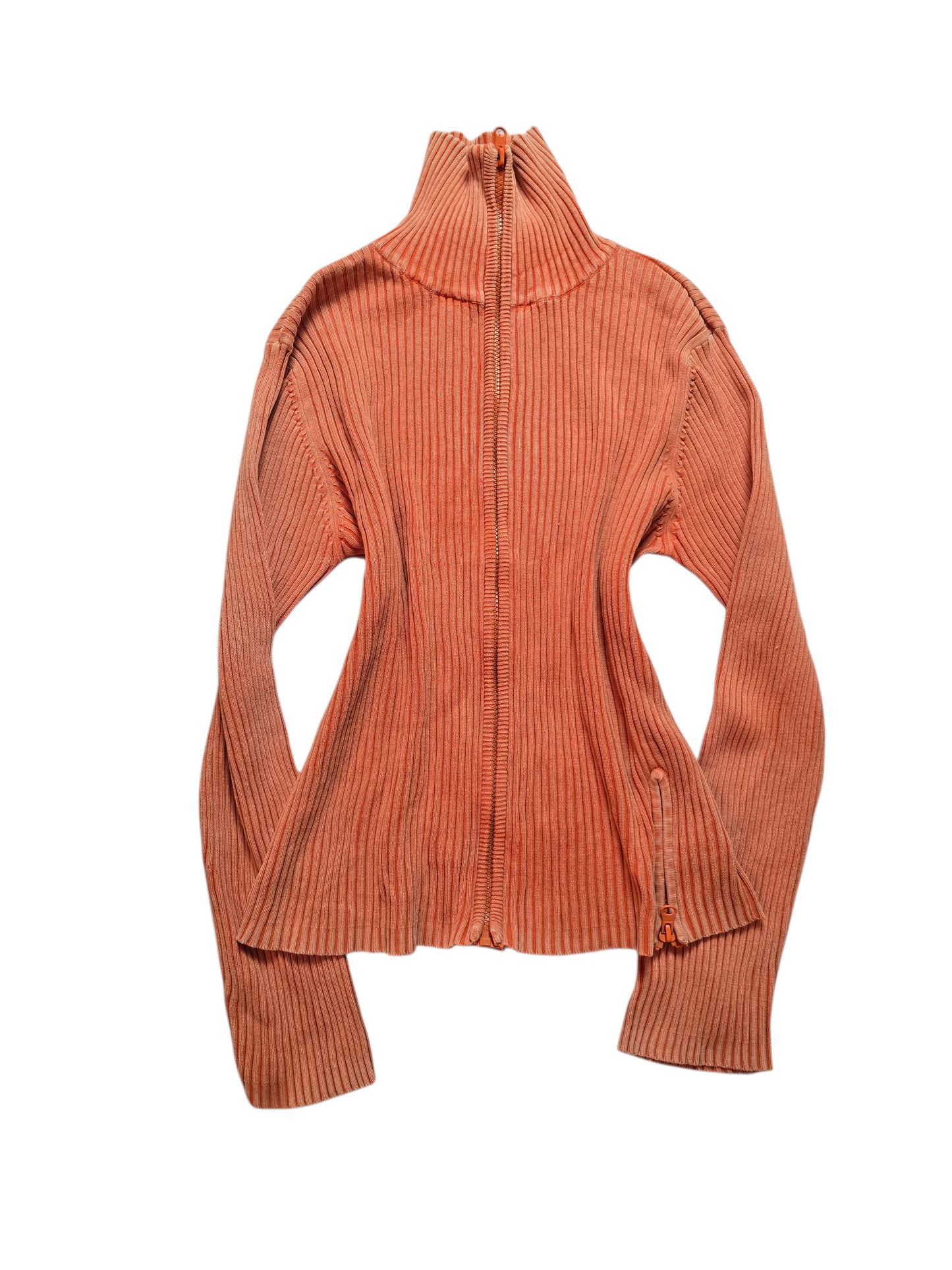 00s vintage softgrunge ribbed zip sweater - zimfriperie