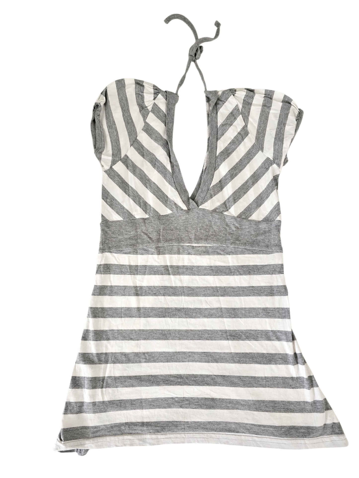 00s vintage indie sleaze striped grey top - zimfriperie