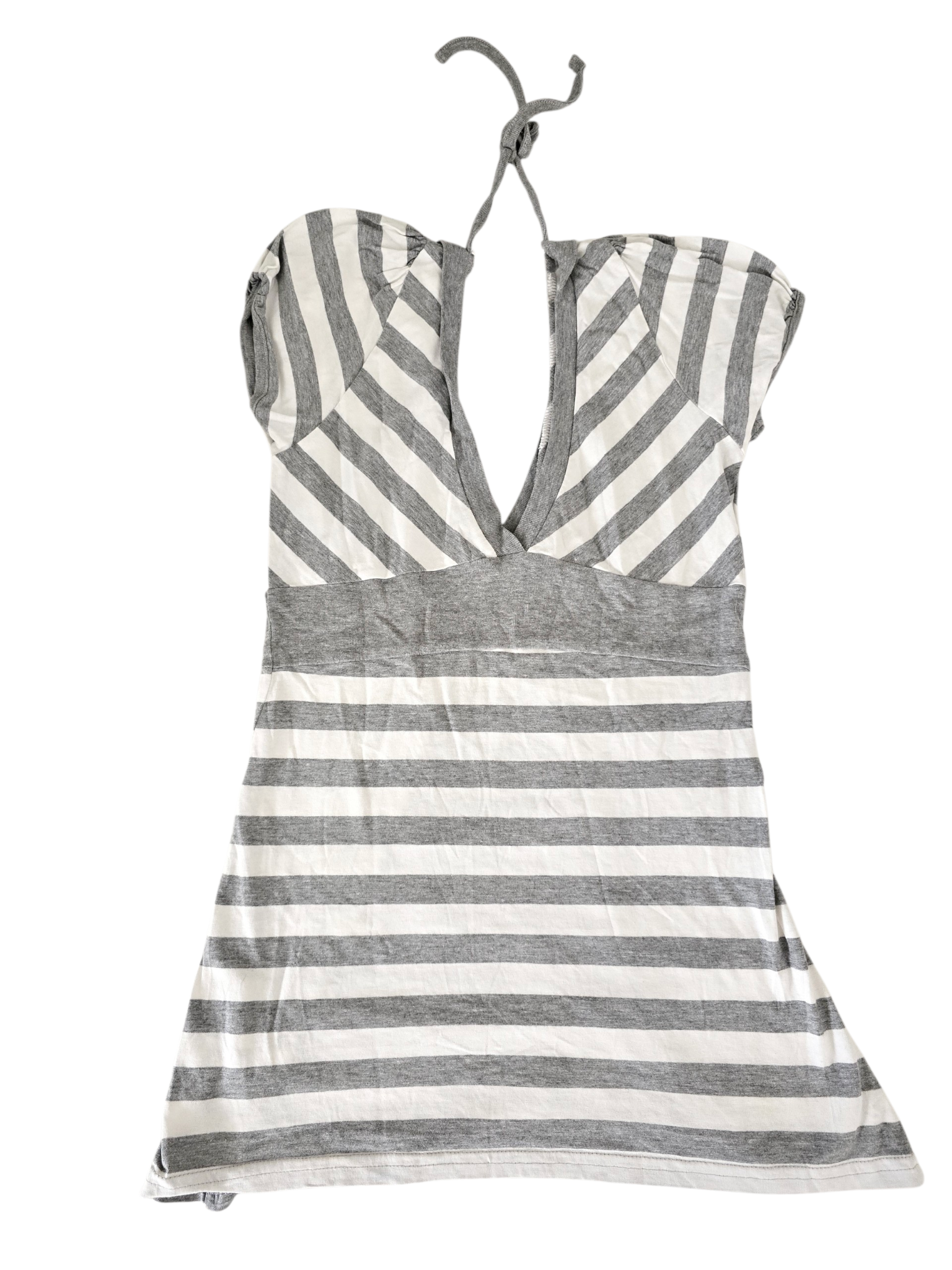 00s vintage indie sleaze striped grey top - zimfriperie