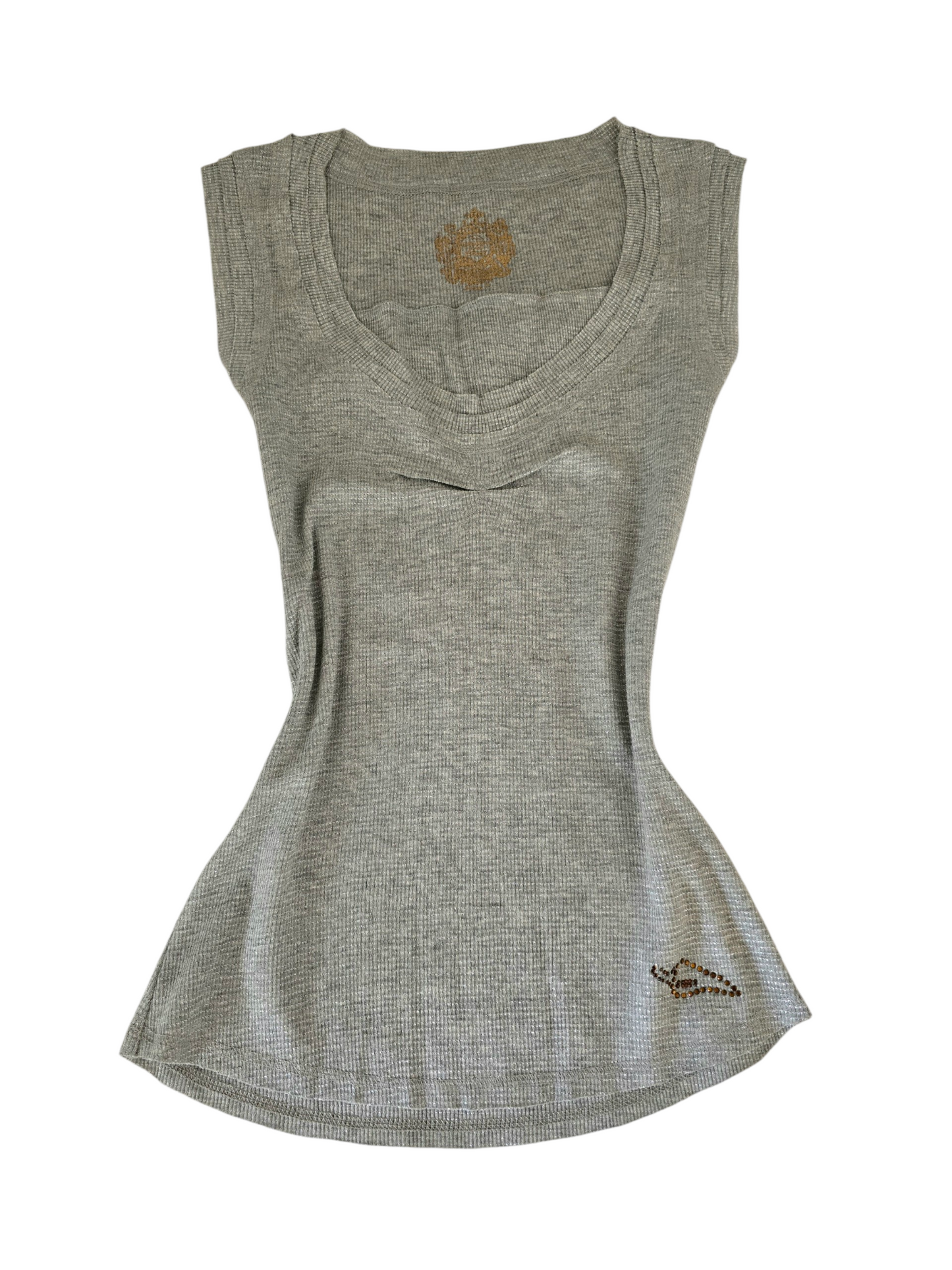 2000s vintage indie sleaze grey shinny top - zimfriperie