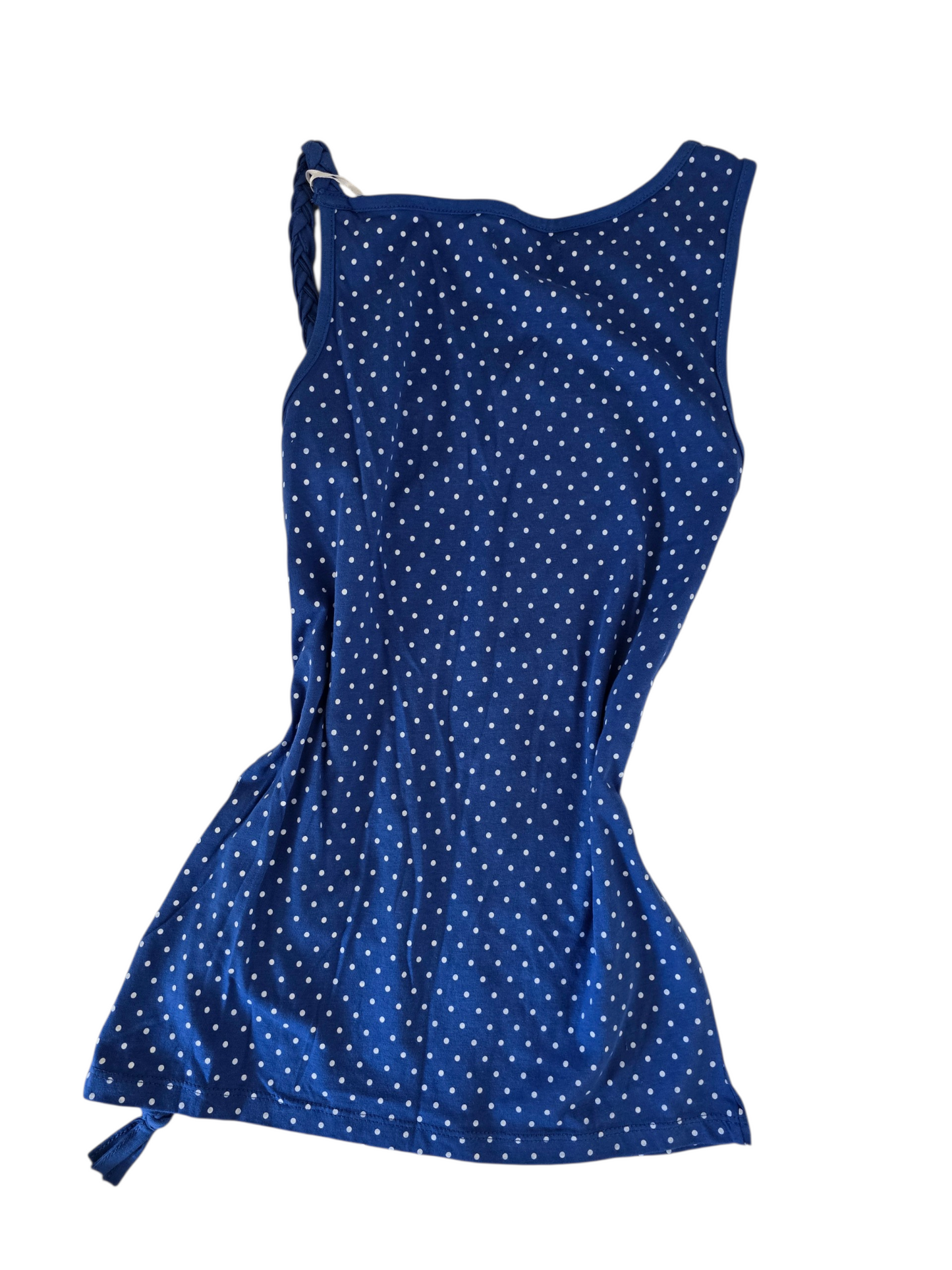 2000s vintage twee blue polka dots asymetric top