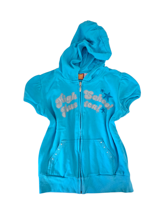 2006 vintage mcbling High school musical short blue zip sweater