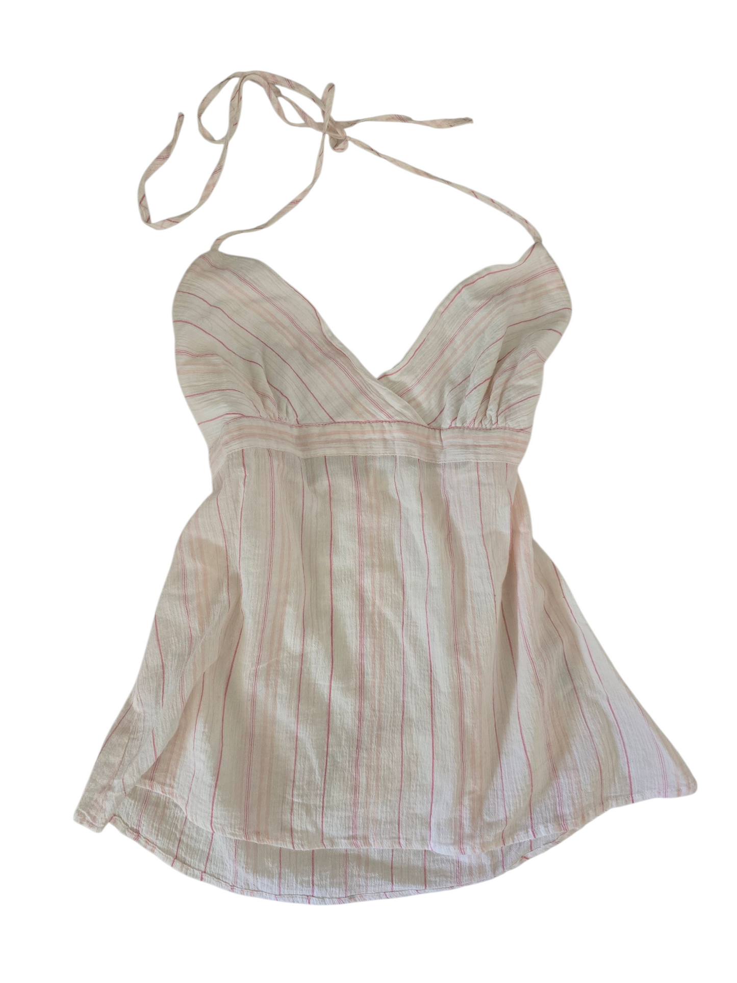2000s vintage coquette striped backless babydoll top