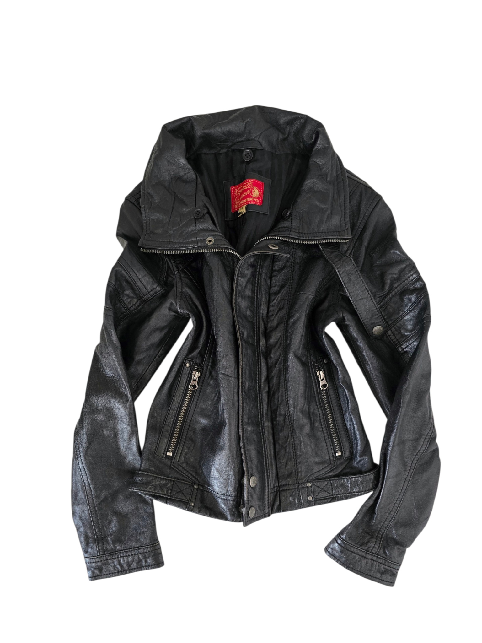 2000s vintage Kaporal motorcycle leather jacket - zimfriperie
