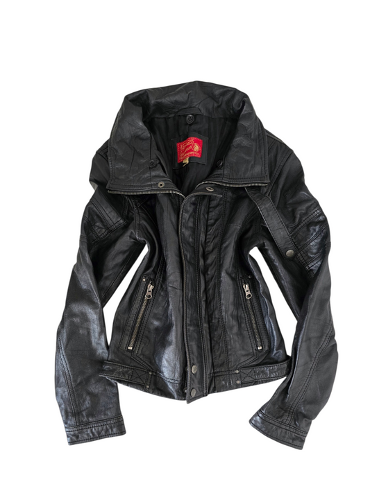 2000s vintage Kaporal motorcycle leather jacket - zimfriperie