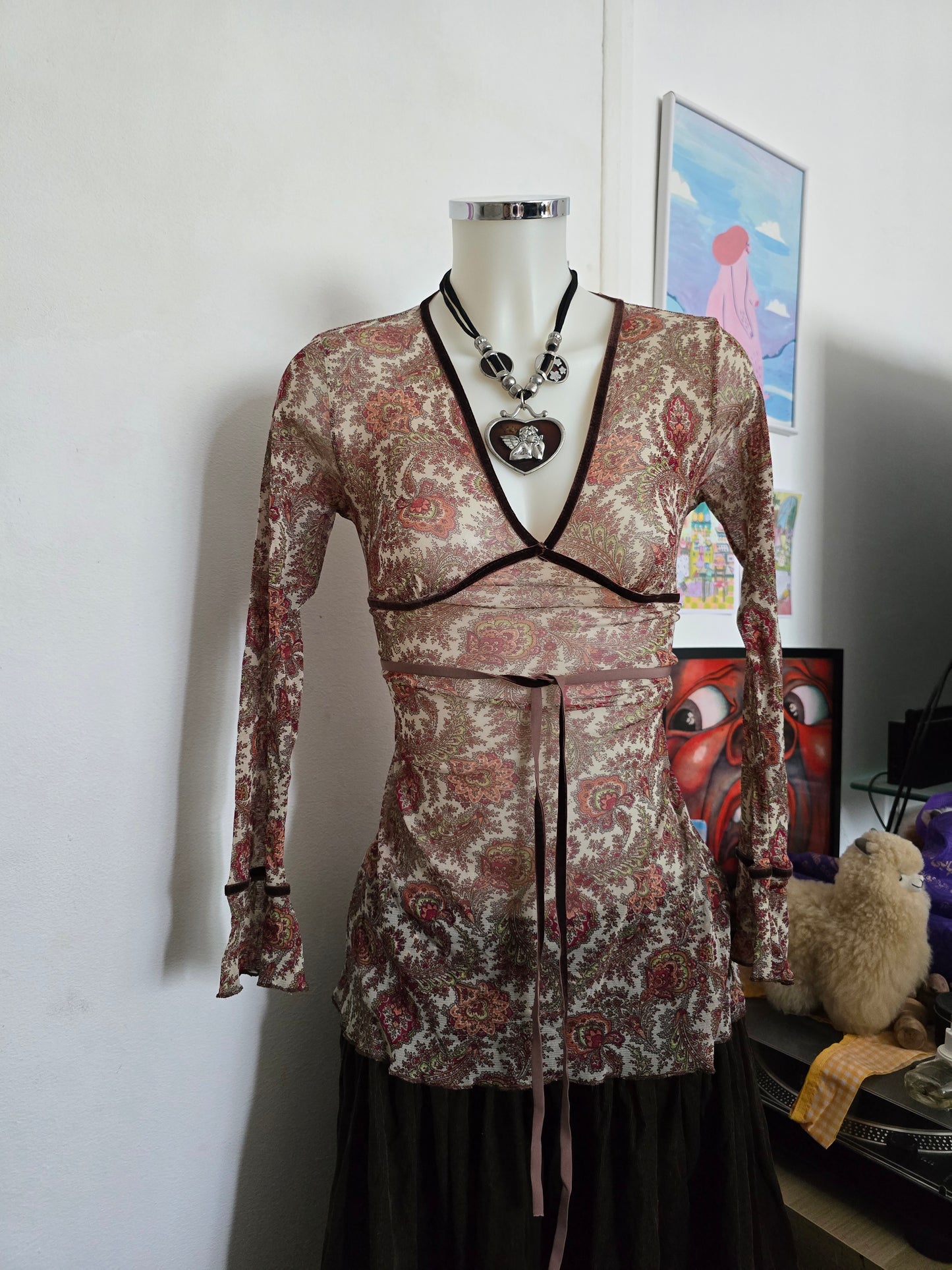 Y2k vintage bohemian transparent top