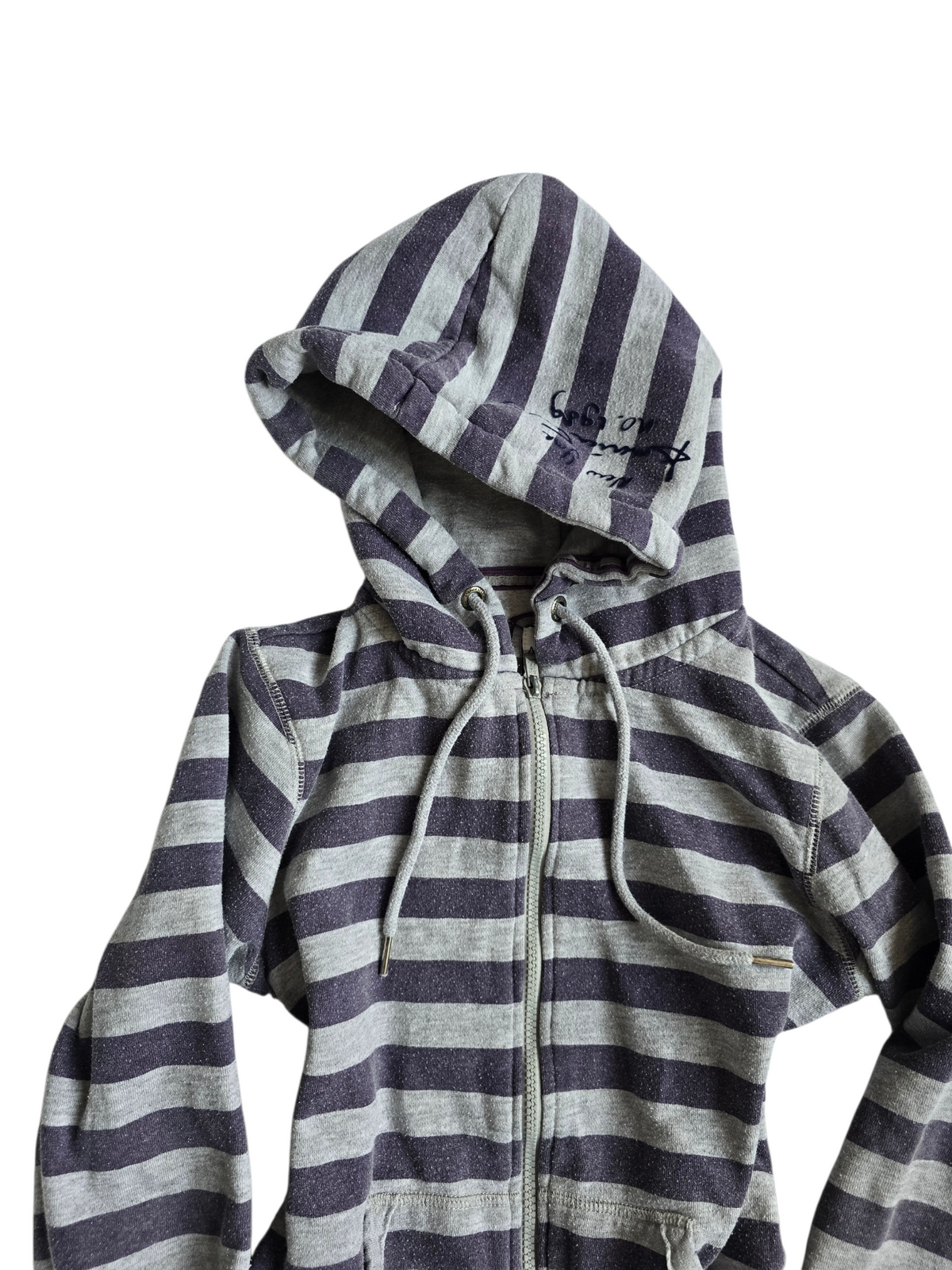 2000s vintage indie sleaze striped zip sweater