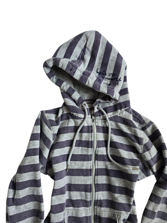 2000s vintage indie sleaze striped zip sweater