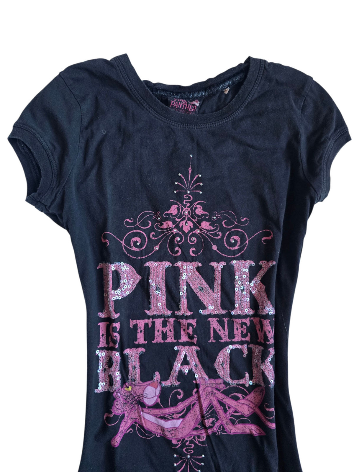2000s vintage indie sleaze rhinestone pink tshirt