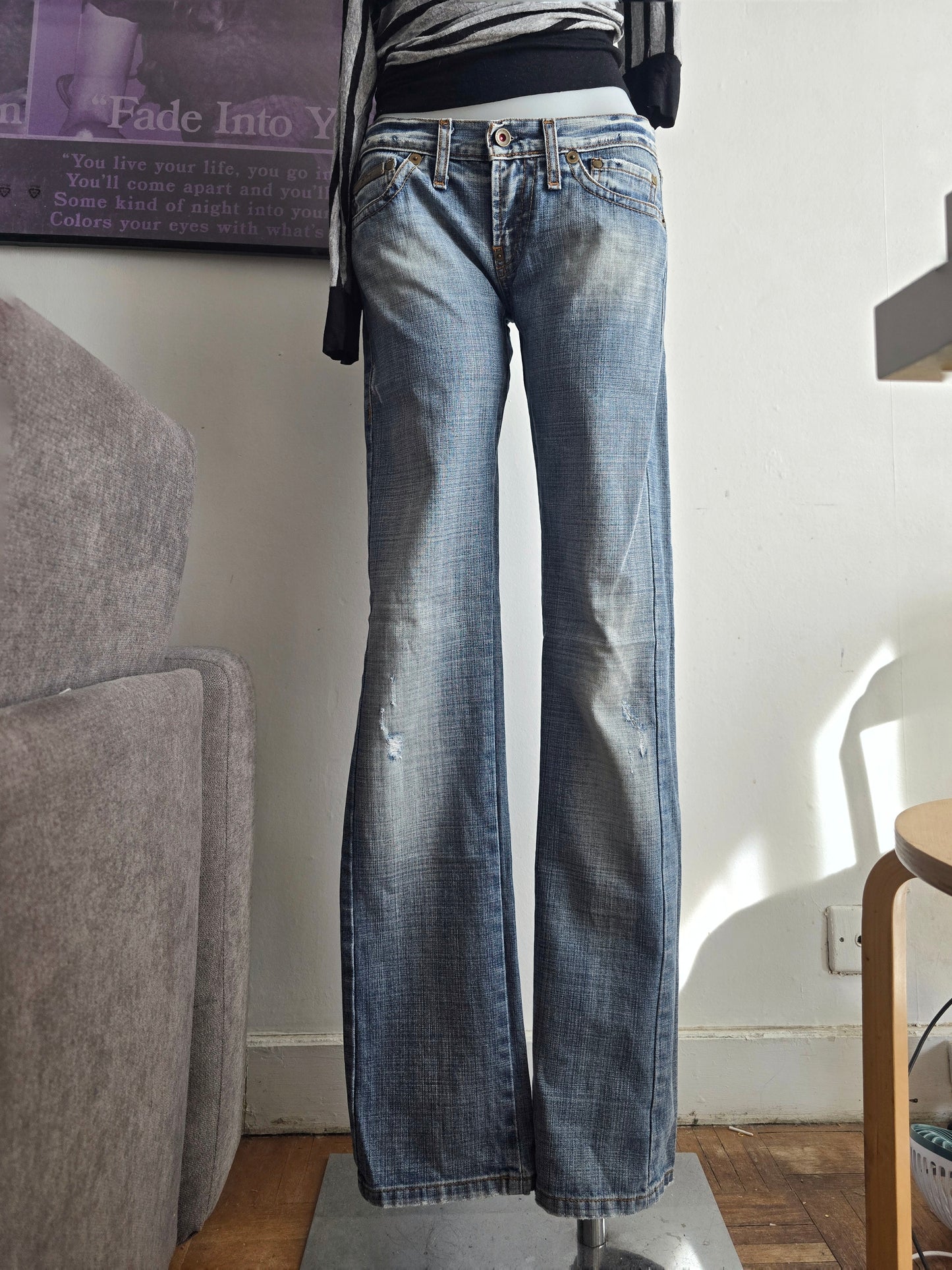 00s vintage bootcut low waist denim pants