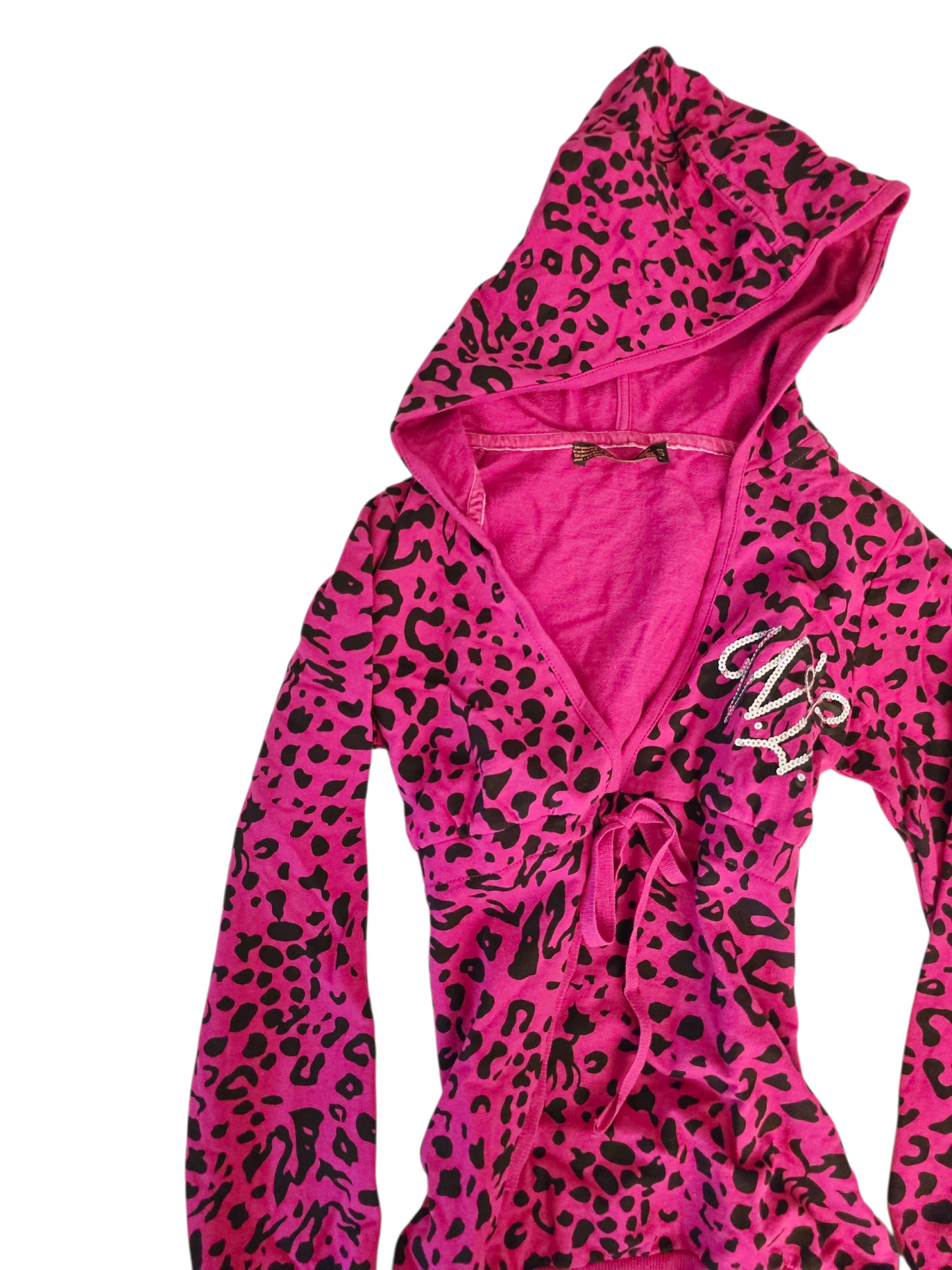 2000s vintage mcbling pink leopard sweater - zimfriperie