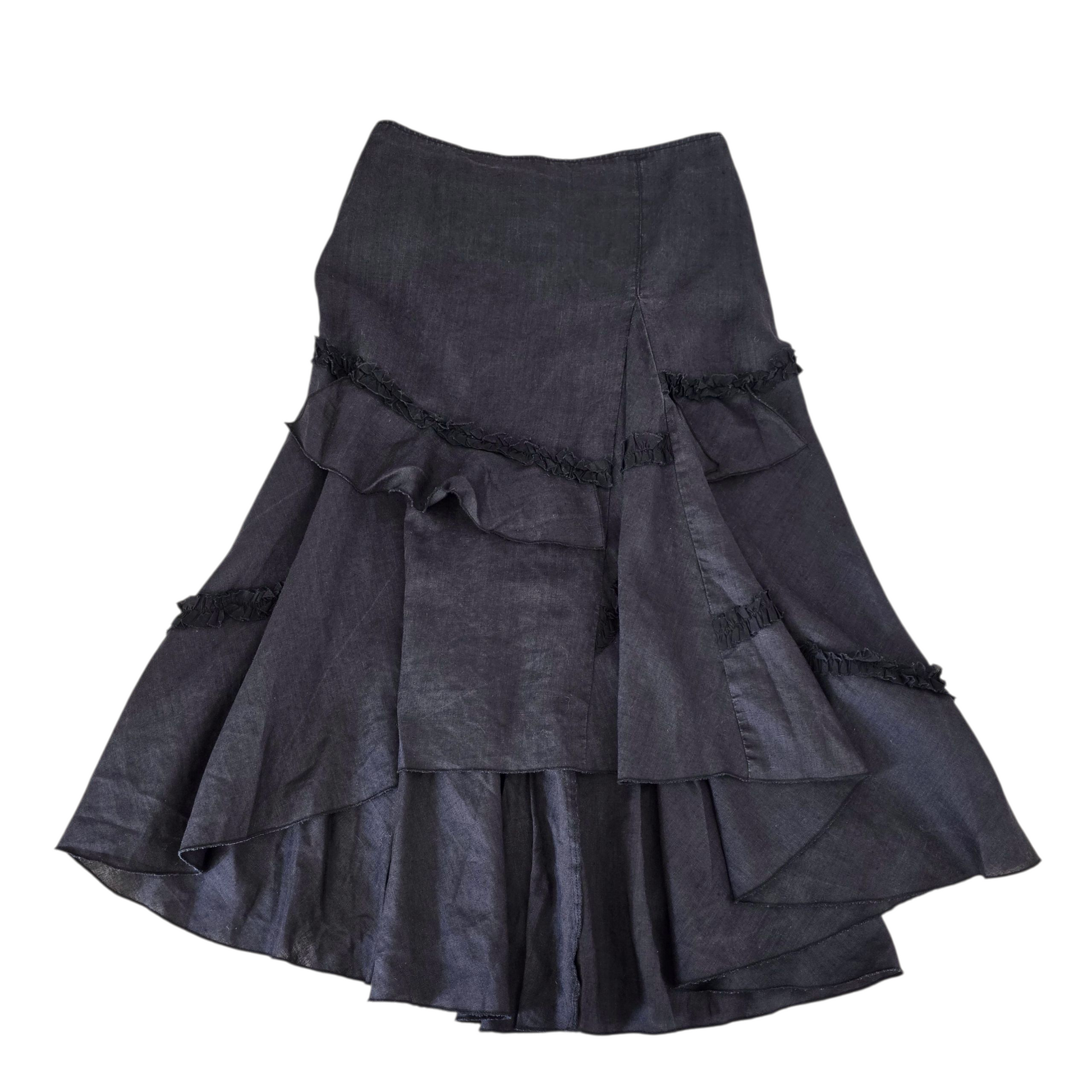 Mori girl linen vintage 2000s y2k 00s ruffle downtown jupe skirt