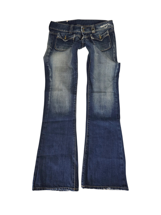 2000s vintage bootcut low waist denim pants