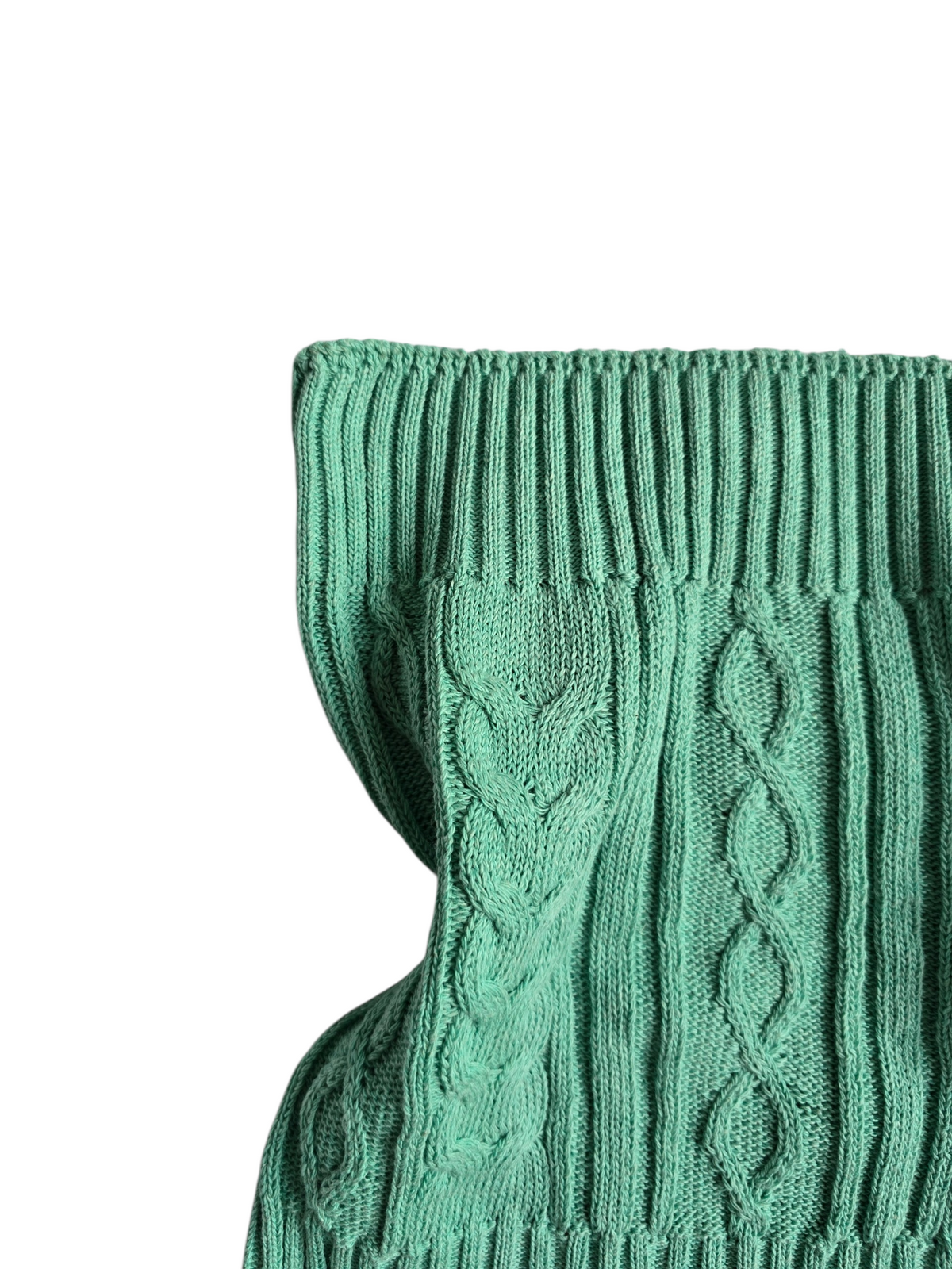 2000s vintage swag ribbed strapless teal top