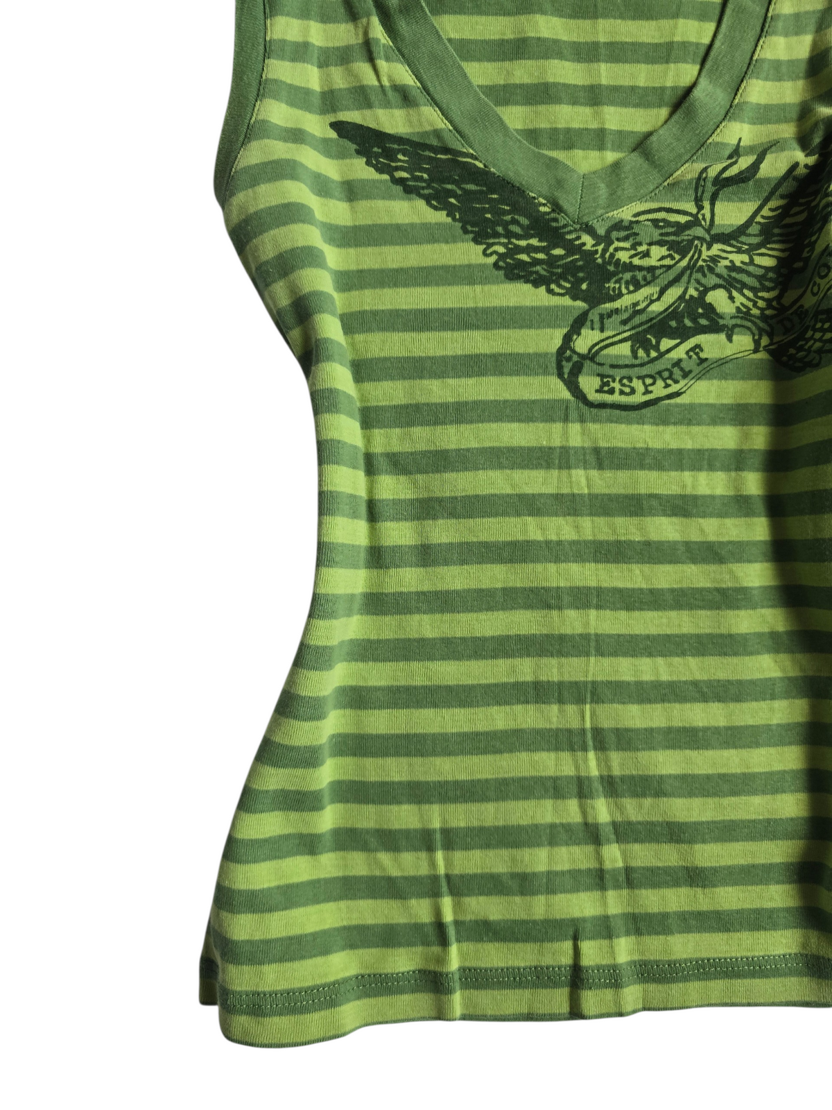 2000s vintage indie sleaze striped green top