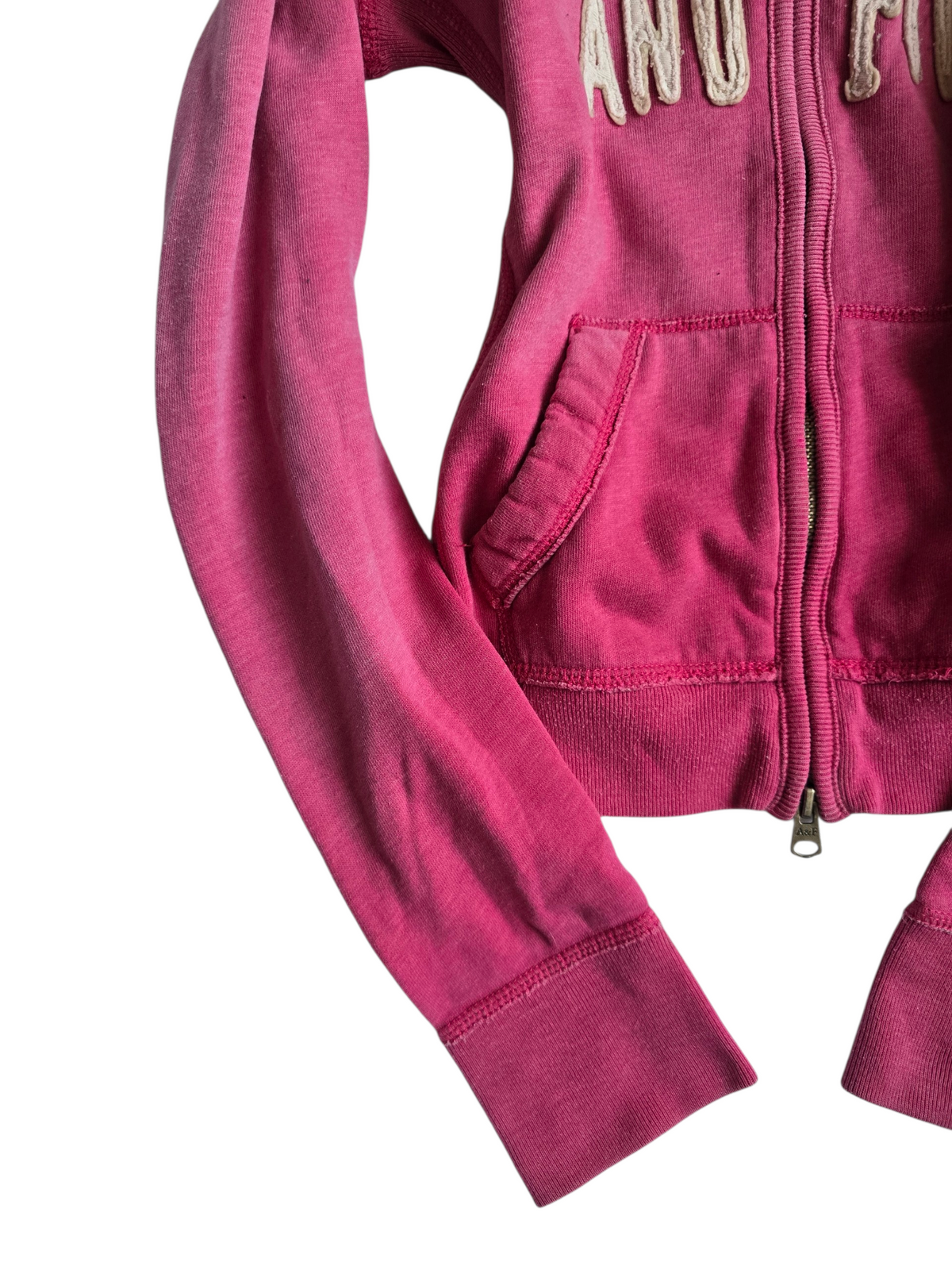 2000s Abercrombie & Fitch vintage pink surf zip sweater