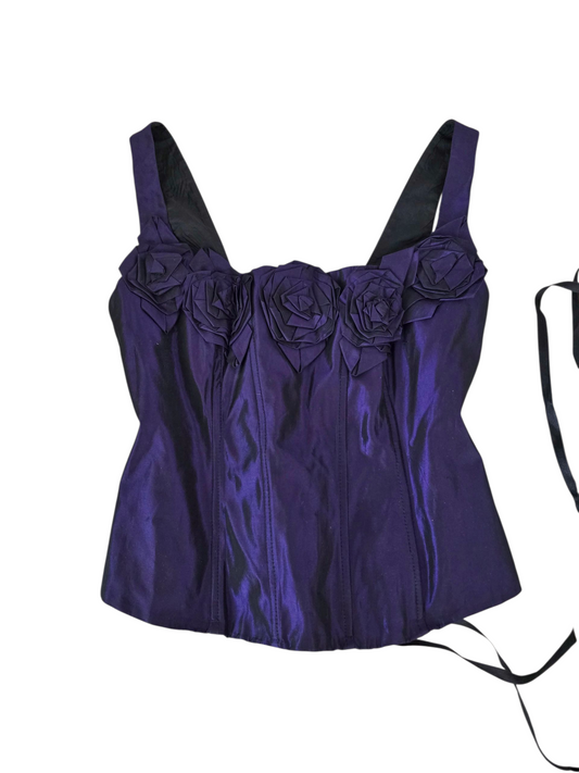 00s vintage whimsigoth purple corset top