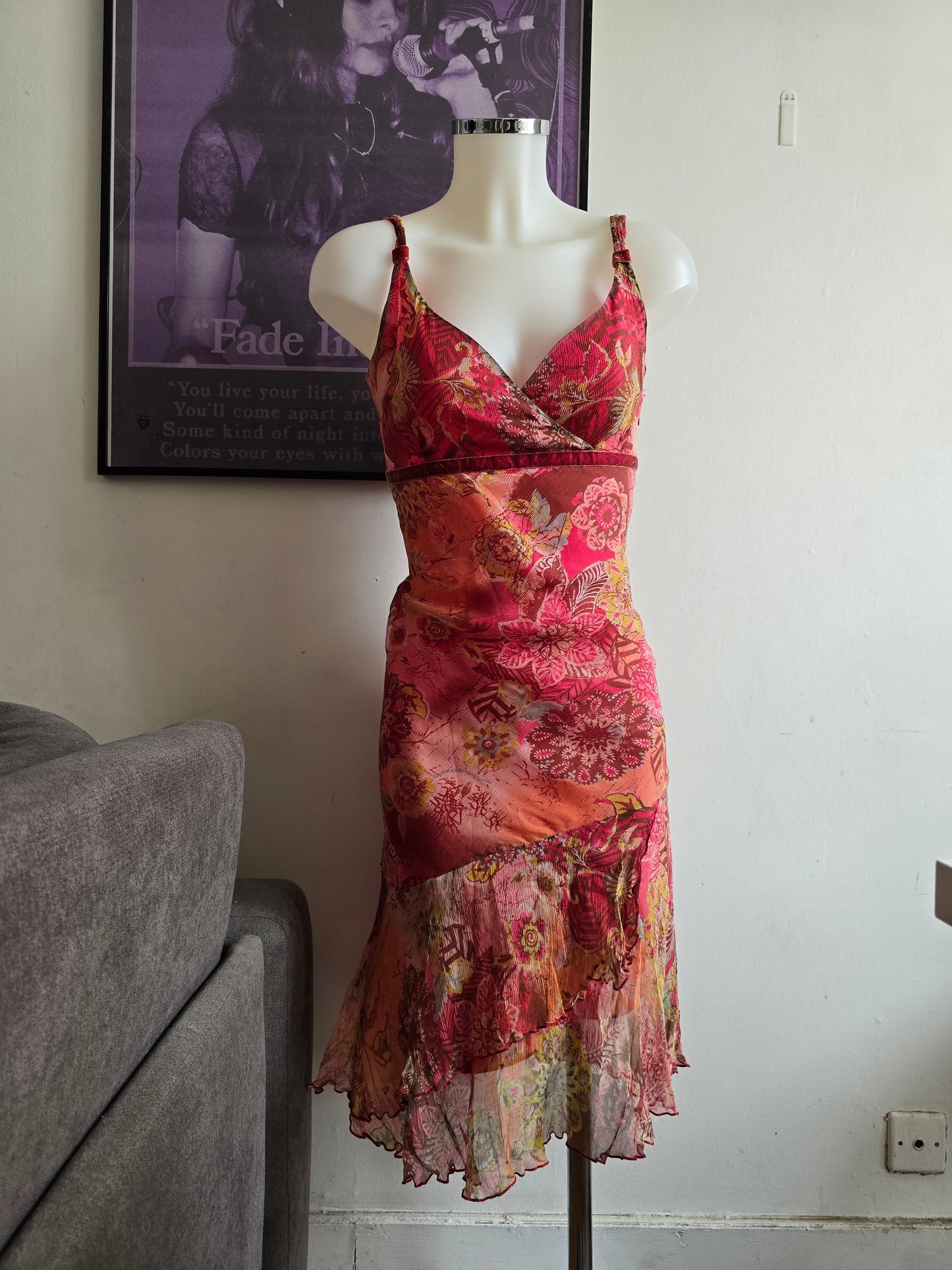 2000s vintage whimsical fairy babydoll ruffled dress