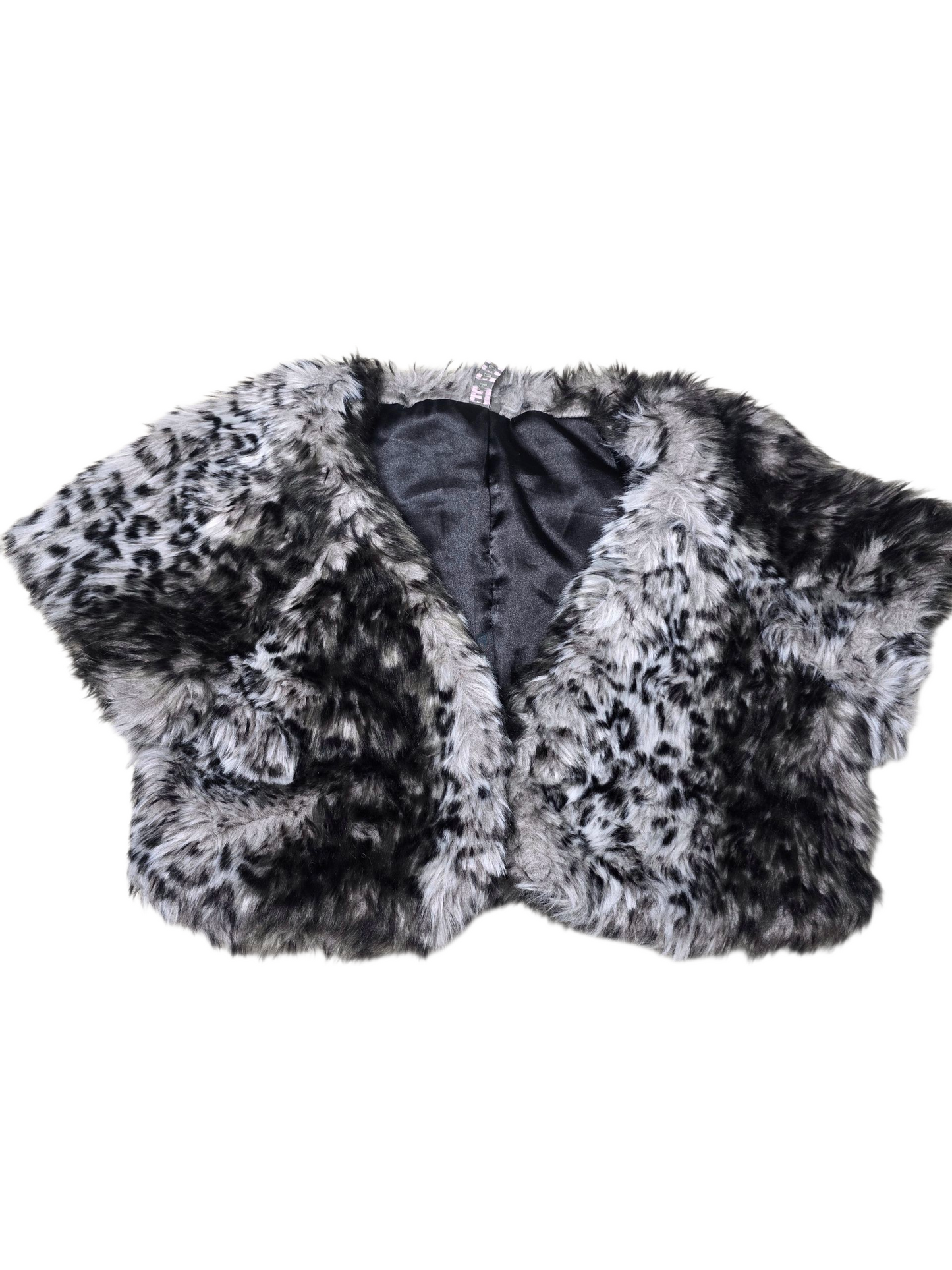 00s vintage coquette fake fur leopard bolero