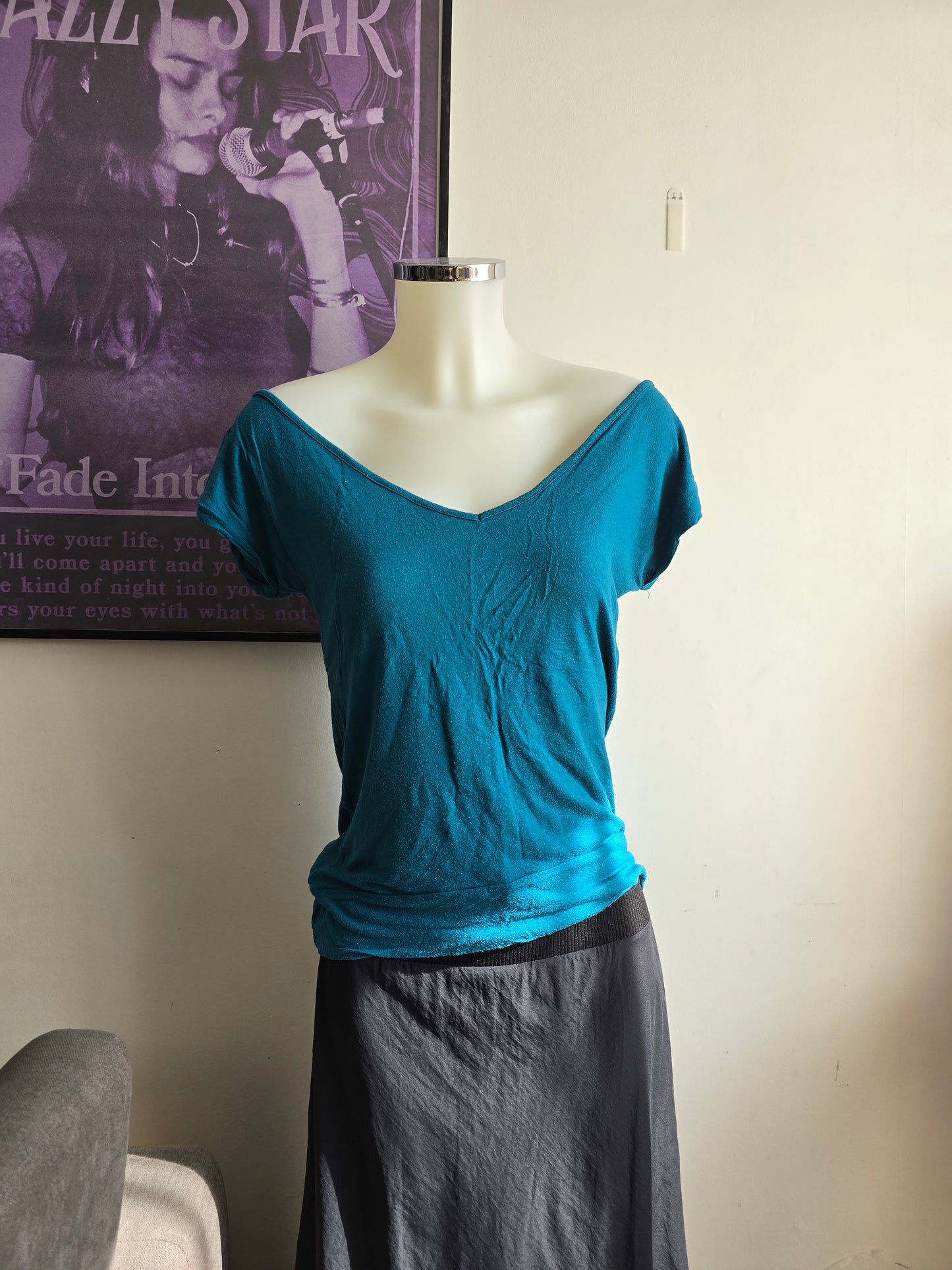 00s vintage indie sleaze slouchy backless top