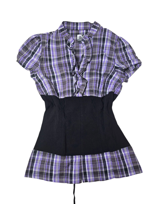 00s vintage softgrunge plaid office shirt