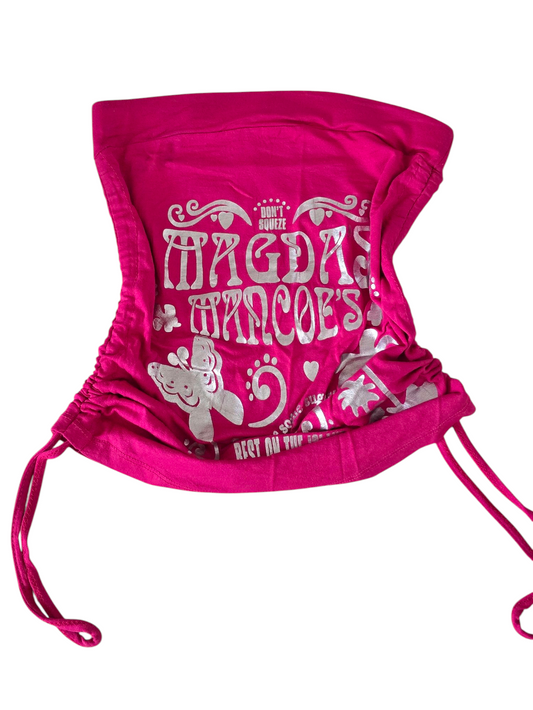 Top y2k mcbling vintage tube pink printed bimbo 2000s